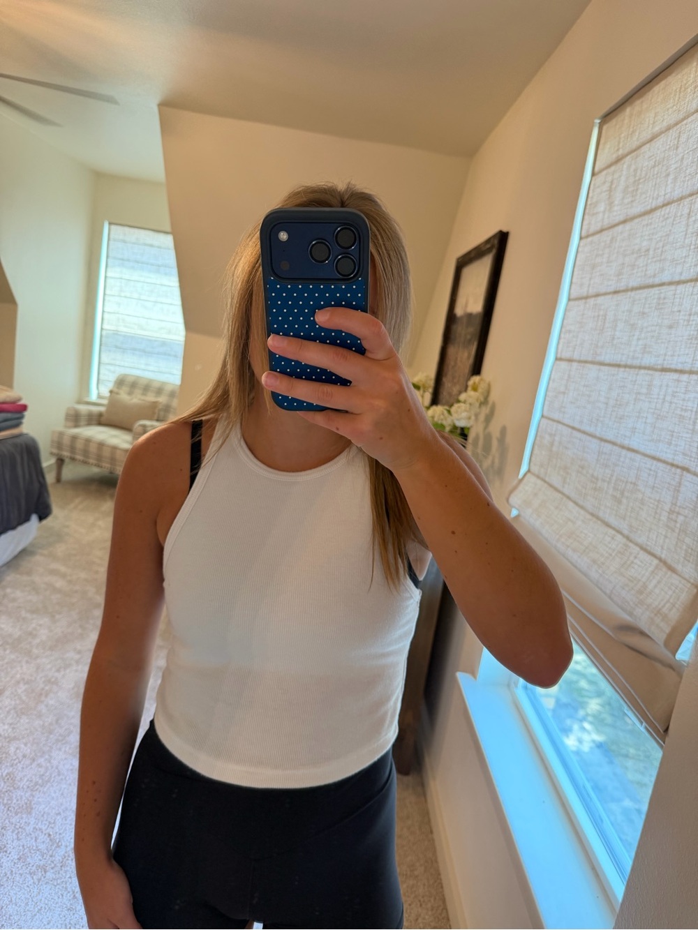 Women’s White Racerback Crop Tank Top